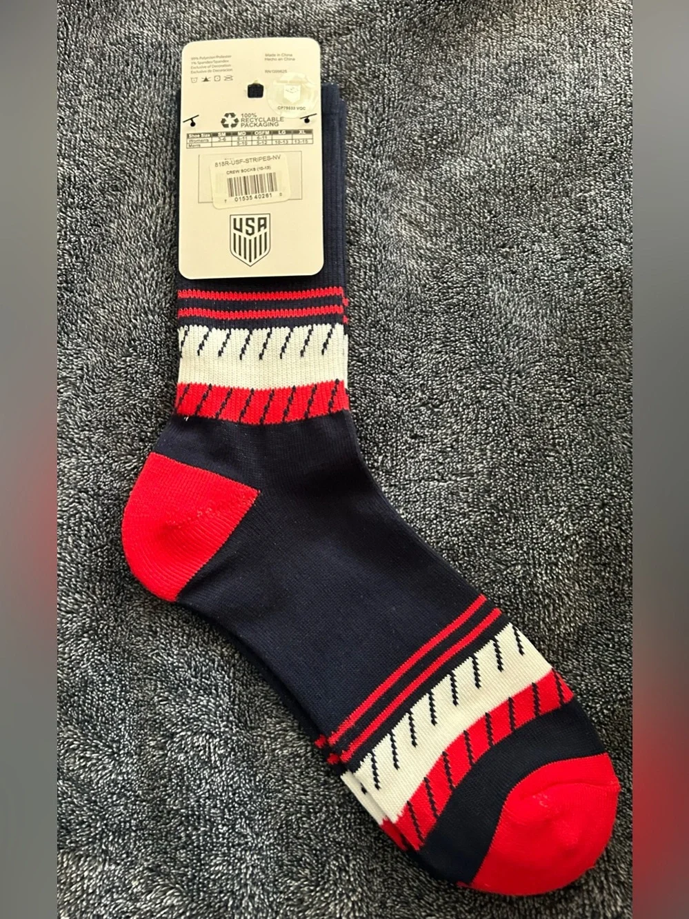 🇺🇸NWT-USA Soccer Crew Socks- Large